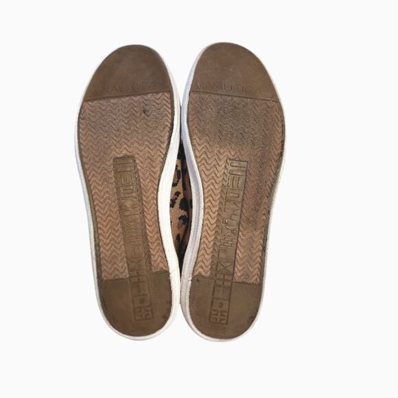 Nautica Sunchaser Brown Black Leopard Print Canvas Slip On Sneakers Size 7.5 - Picture 9 of 9